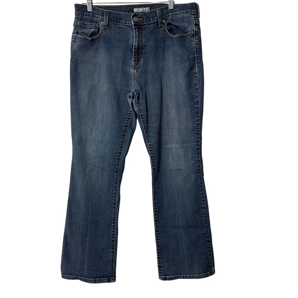 Levis 515 Bootcut Jeans Womens Blue Medium Wash Denim Frayed Hem 34x28